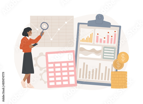 Audit service isolated concept vector illustration.