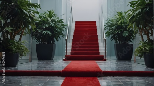 A transparent background with a red carpet separated on it - Generative AI