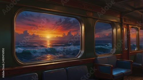 train wagon floats on the ocean like a ship 6