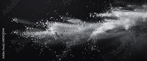 Monochrome photo of water splash on black background