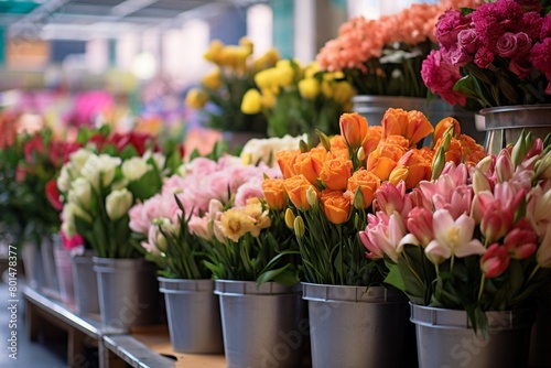 Variety flowers in the street shop © lattesmile