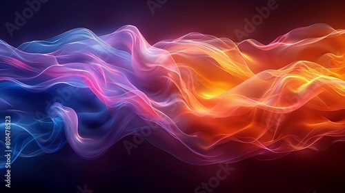 Vivid and dynamic abstract background with vibrant blue, purple, and orange hues