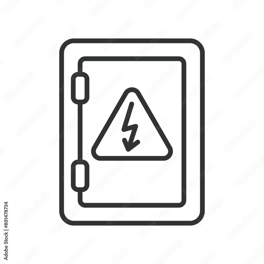 Fuse box, in line design. Fuse box, Electrical, Circuit, Breaker on white background vector. Fuse box editable stroke icon. Fuse box, in line design. Fuse box, Electrical, Circuit, Breaker on white background vector. Fuse box editable stroke icon.