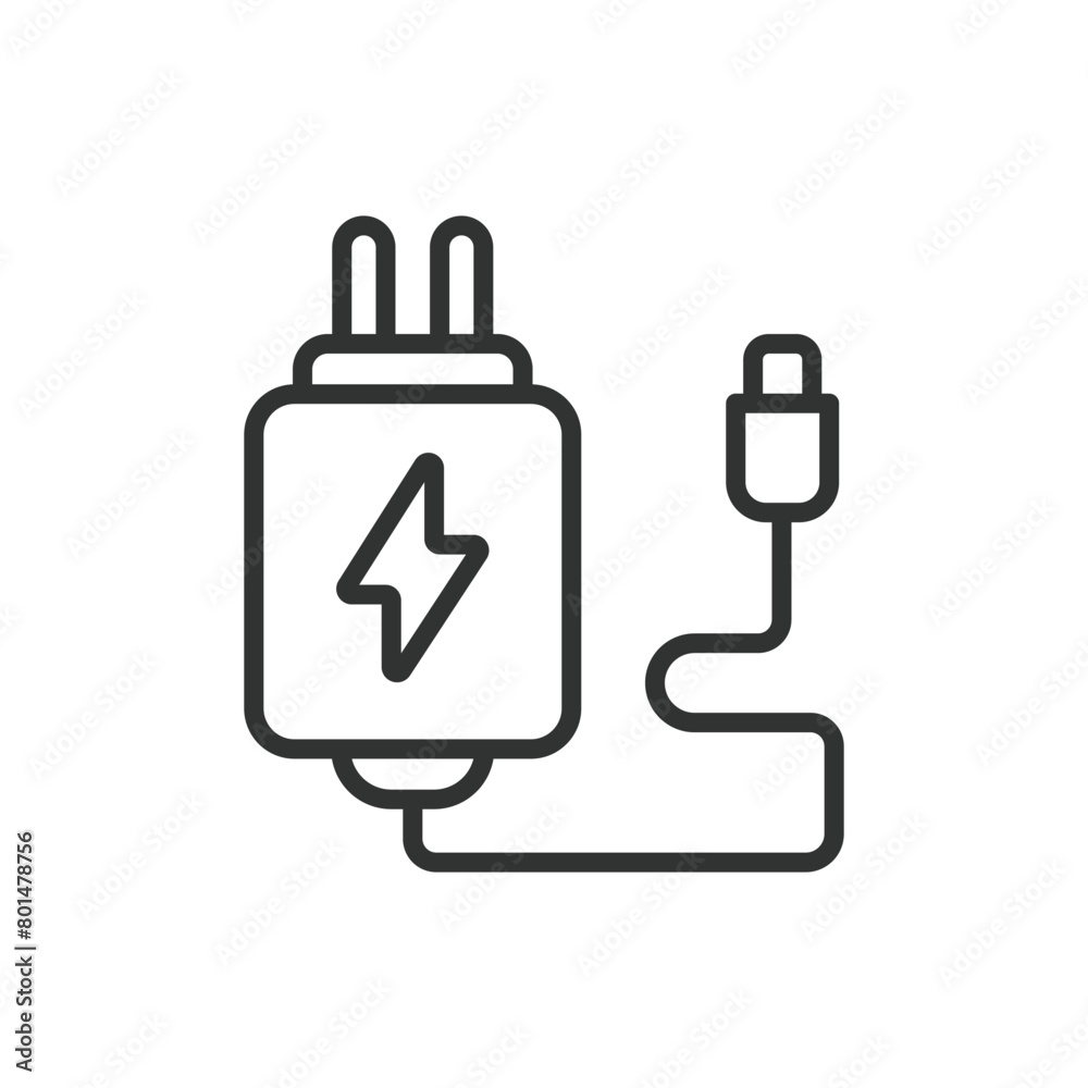 Adaptor, in line design. Adapter, Plug, Socket, Connector, Power, Electricity, Device on white background vector. Adaptor editable stroke icon. Adaptor, in line design. Adapter, Plug, Socket, Connector, Power, Electricity, Device on white background vector. Adaptor editable stroke icon.