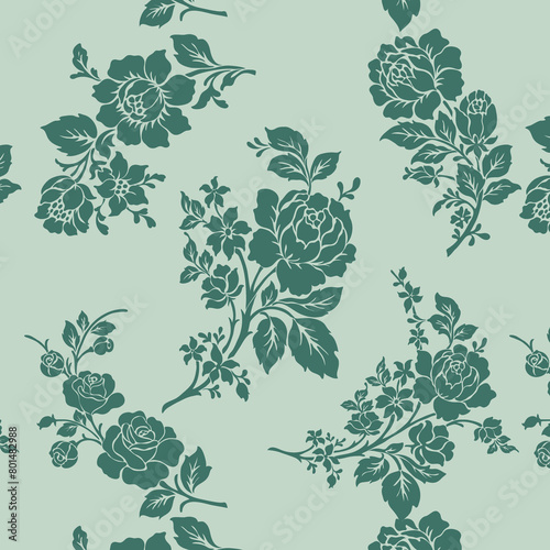 Flowers pattern  floral illustration. Fabric design.