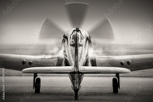 engine start of an historical warbird photo