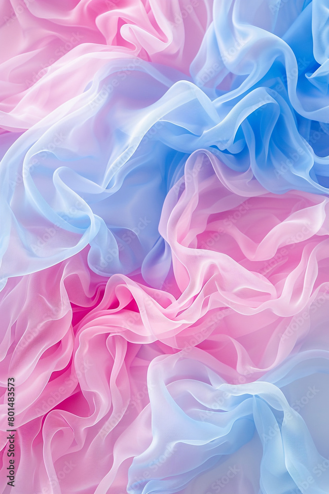 Fototapeta premium Rose quartz and serenity blue wavy abstract, soft and harmonious, ideal for baby and toddler products