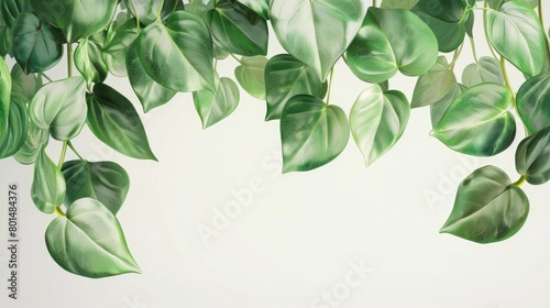 green leaves against a pristine white background, emphasizing their natural beauty.