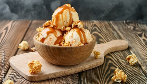 Sweet Indulgence  Caramel Popcorn Ice Cream Delight