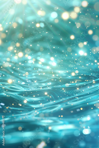 Shimmering aquamarine and soft pearl abstract wave background, evoking an underwater seascape