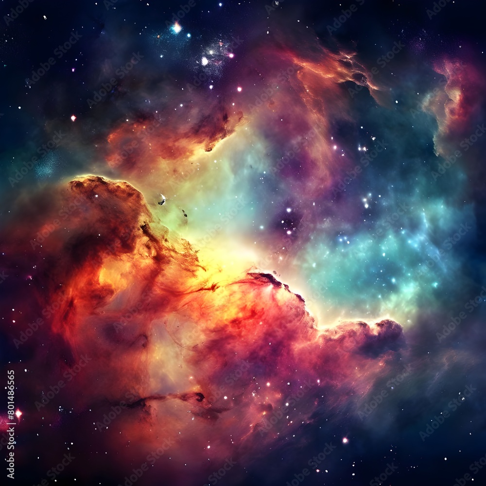 Fototapeta premium nebula-and-galaxies-in-space-abstract-cosmos-background