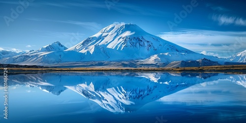 Snow covered Mountain reflecting in a calm lake