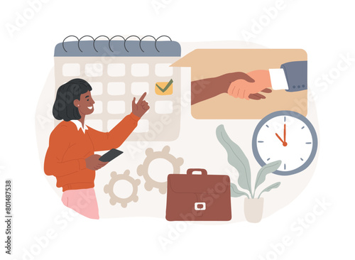 Arrange appointment isolated concept vector illustration.