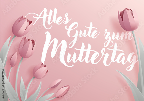 Mothers Day German Alles Gute Zum Muttertag Design photo