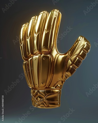  golden goalkeeper glove trophy, smooth texture photo