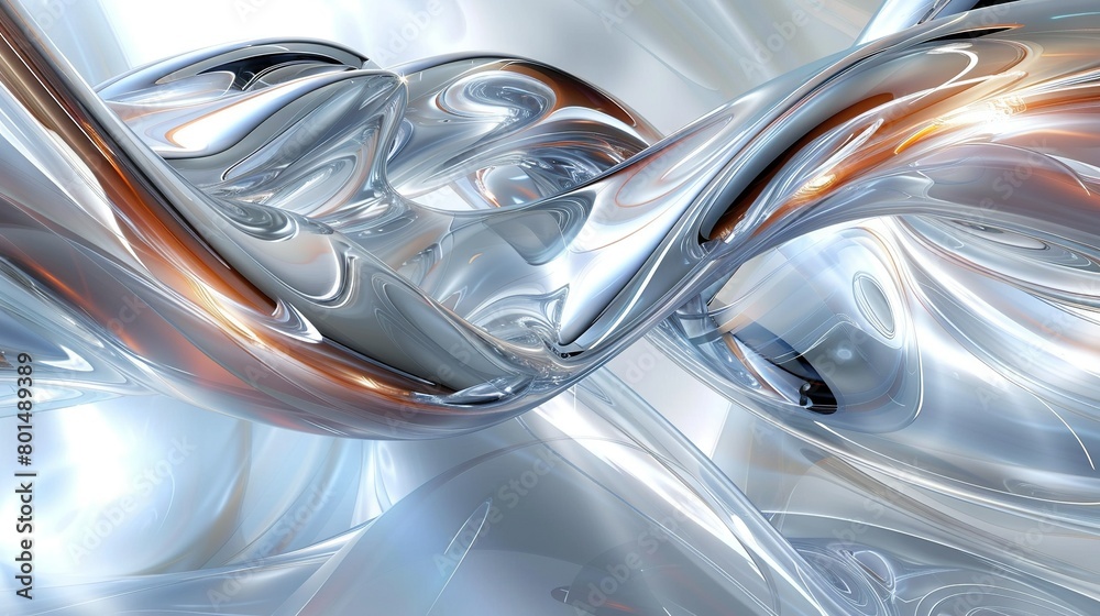   A close-up of a silver, brown, and white abstract computer-generated image