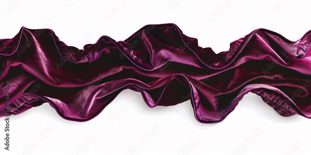 Velvet plum wave illustration, rich and luxurious velvet plum wave on a white backdrop.