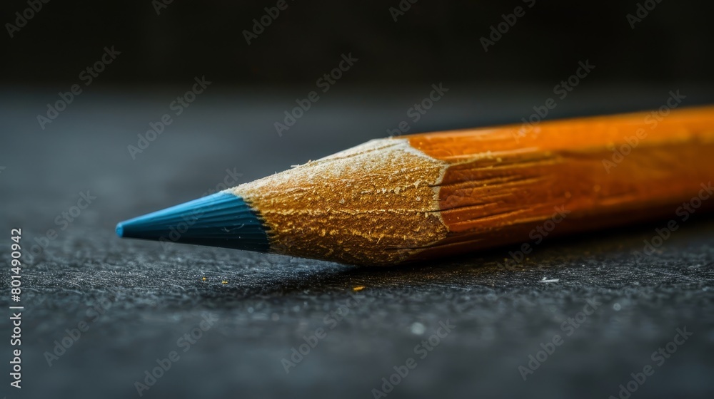 Obraz premium A tight shot of a pencil with its sharpened tip extending from its eraser end