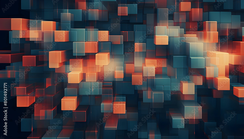 Generative AI illustration of abstract background of endless futuristic geometric shapes for wallpaper Generative AI illustration of abstract background of endless futuristic geometric shapes for wallpaper