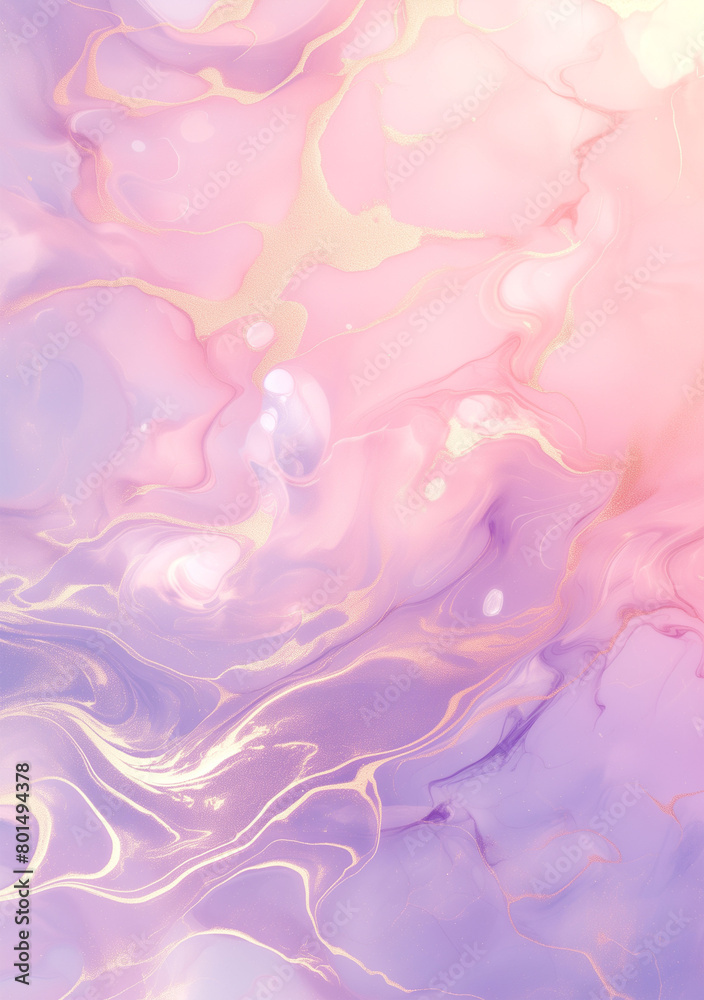 Abstract background of dusty pink marble with lavender swirl patterns and delicate lace motifs