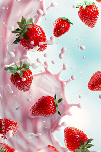 strawberry and milk splash