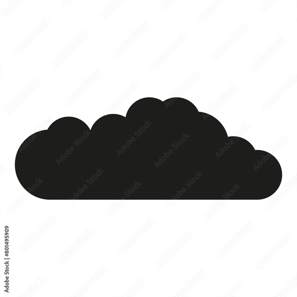 Black cloud silhouette graphic icon - stock vector