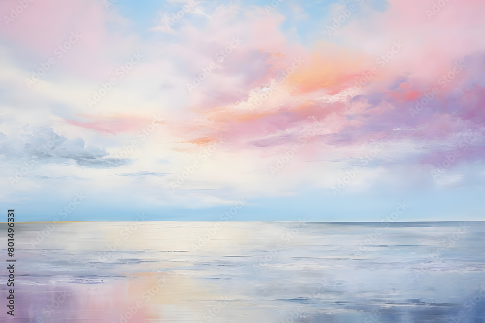Tranquil Horizon Bliss, abstract art, painting, background wallpaper, generative ai