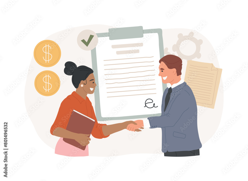 custom made wallpaper toronto digitalBill of sale isolated concept vector illustration.