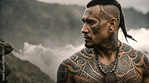 Guardians of the Ancestors: Maori Warrior's Ta Moko Facial Tattoo Honors Tribal Legacy
