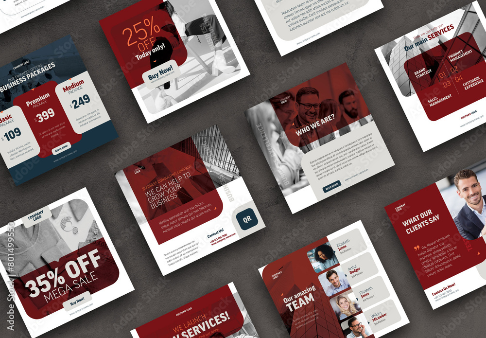 Business Consulting Social Media Post Layout Template Stock Template ...