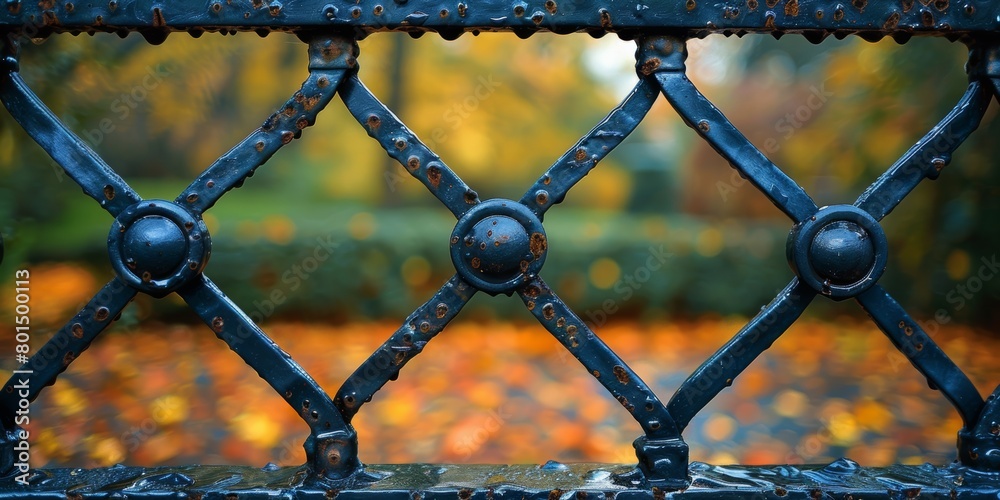 close up image of a grille metal fence