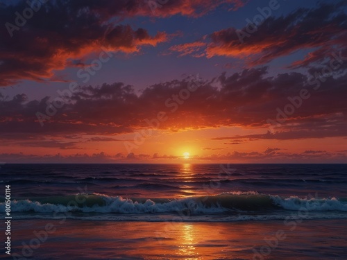 beach waves and very beautiful sunsets © Zeeedoct