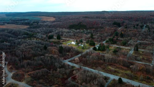 Aerial landscape of scenery in Fall around abandoned coal town Centralia Pennsylvania photo