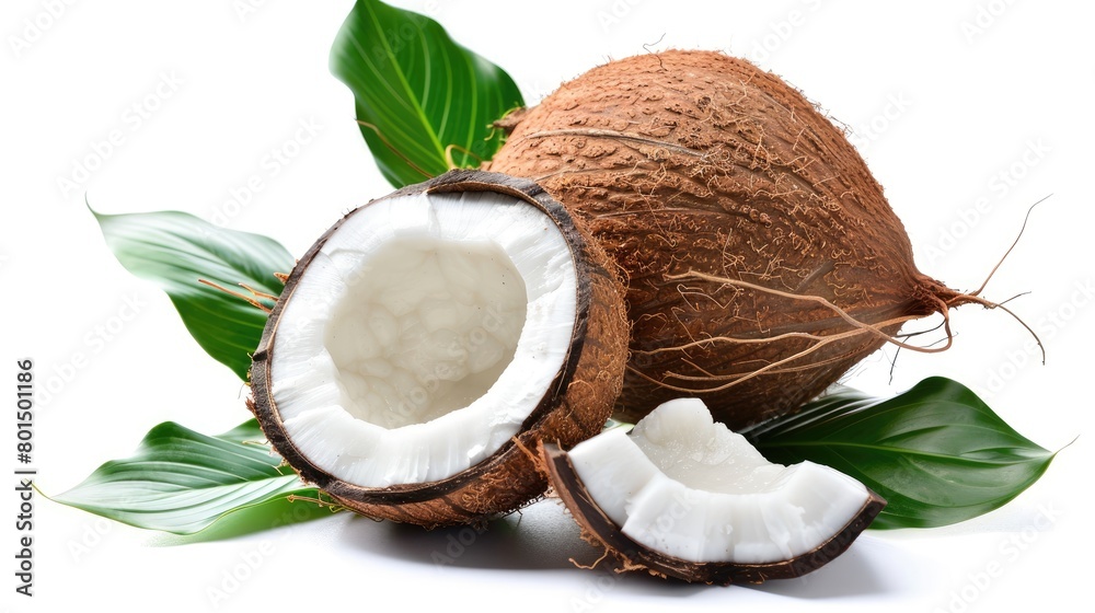 Coconut on white. Generative AI Coconut on white. Generative AI