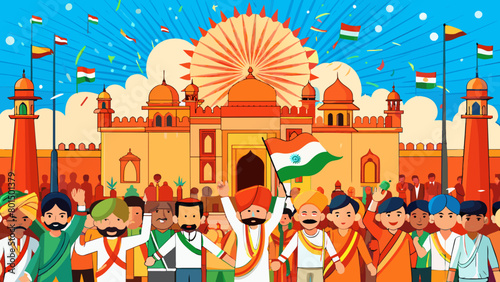 Vibrant Indian Republic Day Celebration with Cultural Diversity