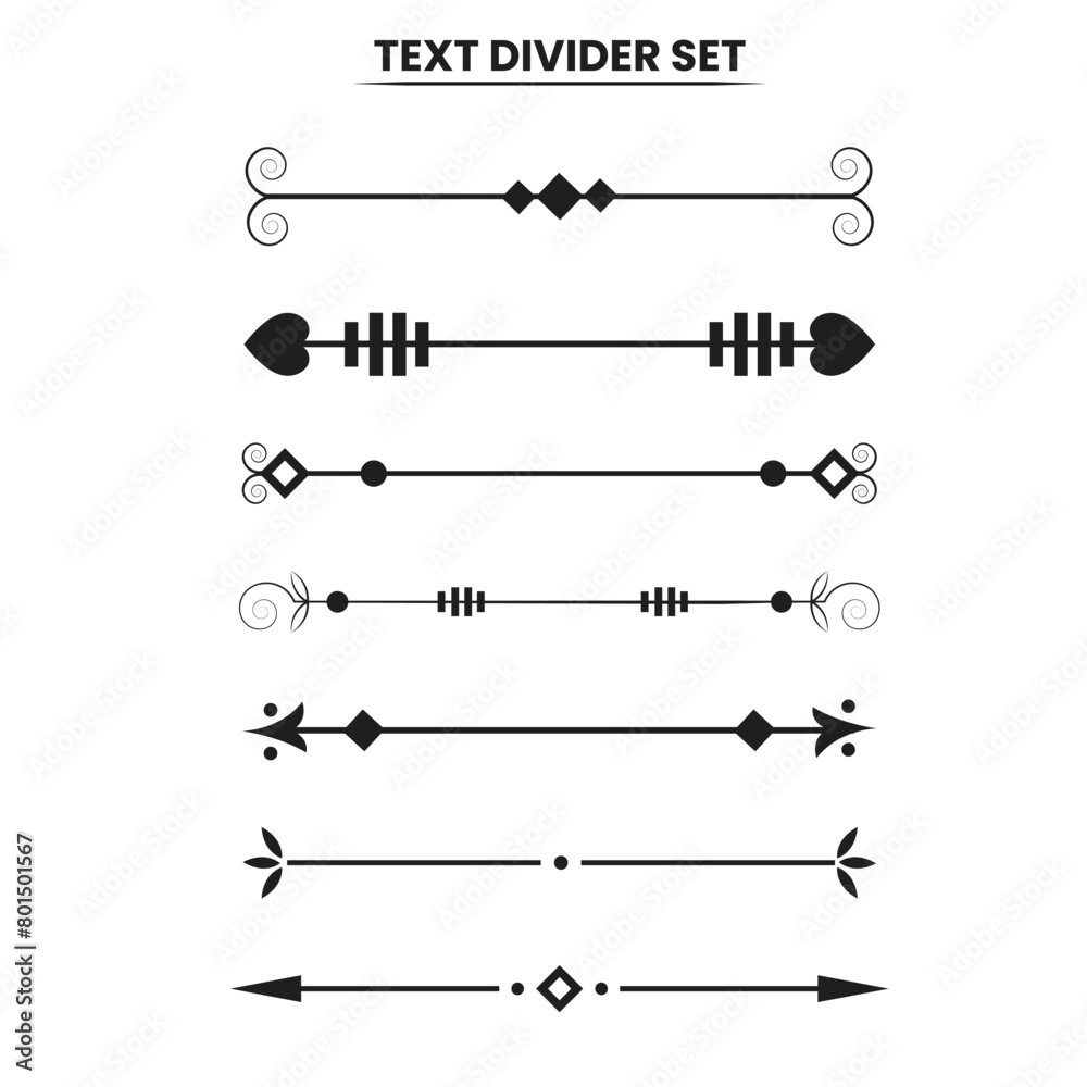 Modern Vector Text Divider Set Illustration Modern Vector Text Divider Set Illustration