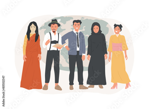 Nationality isolated concept vector illustration.