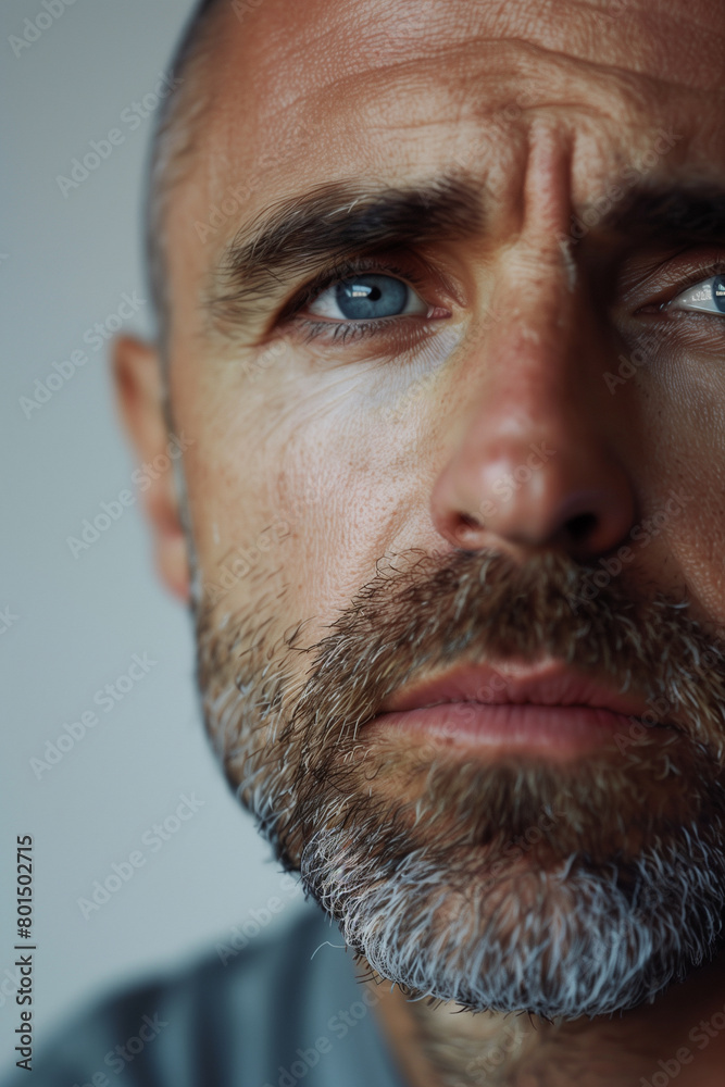 Obraz premium Close-up portrait of a middle-aged man with a beard