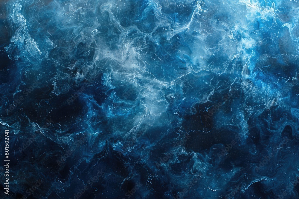 A blue and white swirl of water with a blue background. The water is very thick and has a lot of movement