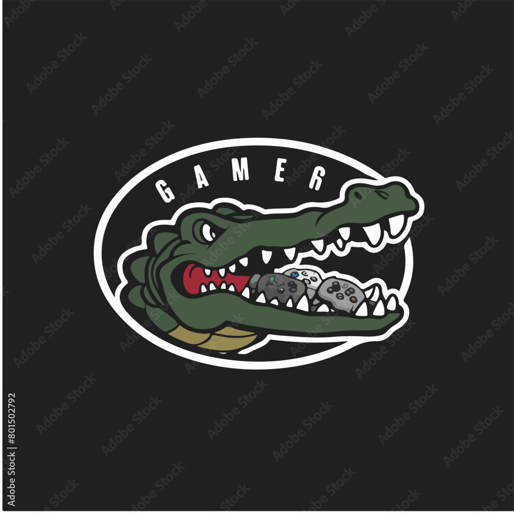 Obraz premium crocodile gaming logo