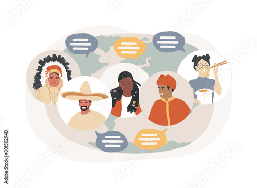 Ethnicity isolated concept vector illustration.