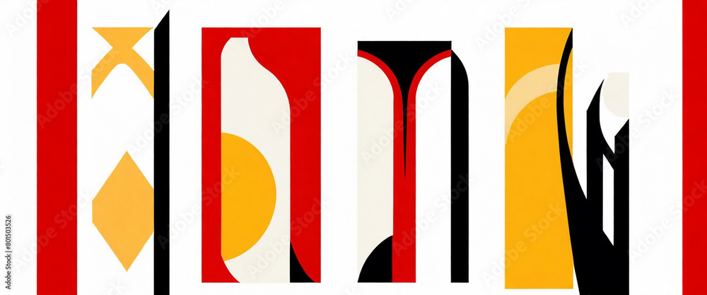 illustrazione con elementi geometrici a tema astratto contemporaneo