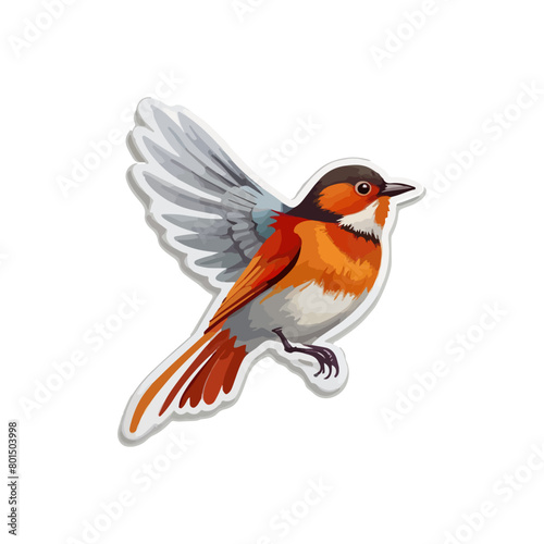 Colorfull bird sticker with vector design