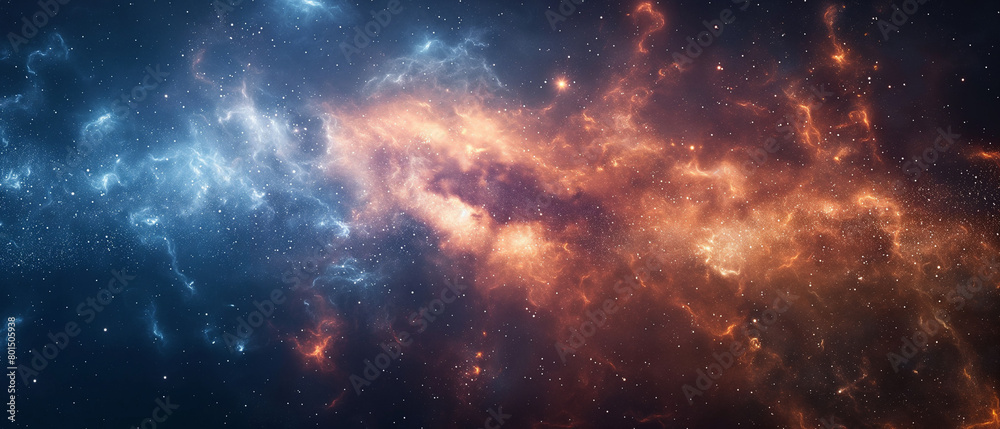 Colorful Digital Representation of a Nebula in Space