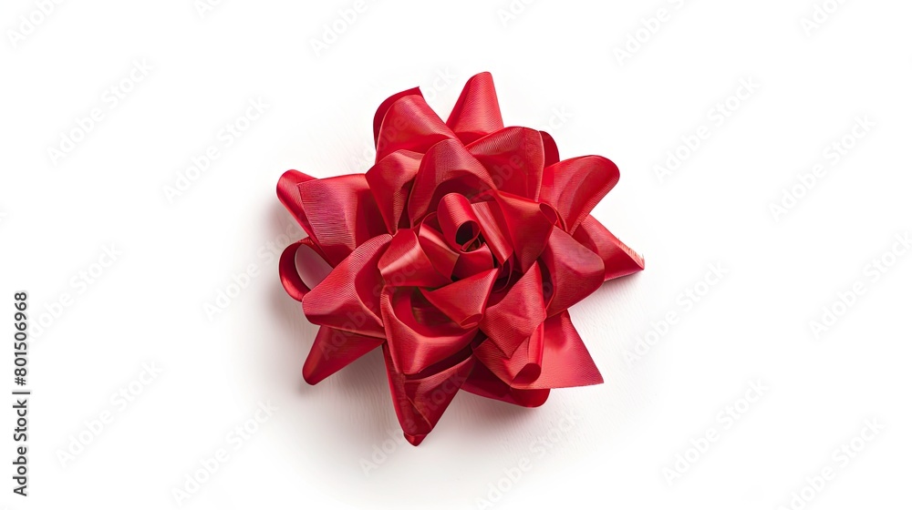 Red gift bow. Generative AI Red gift bow. Generative AI