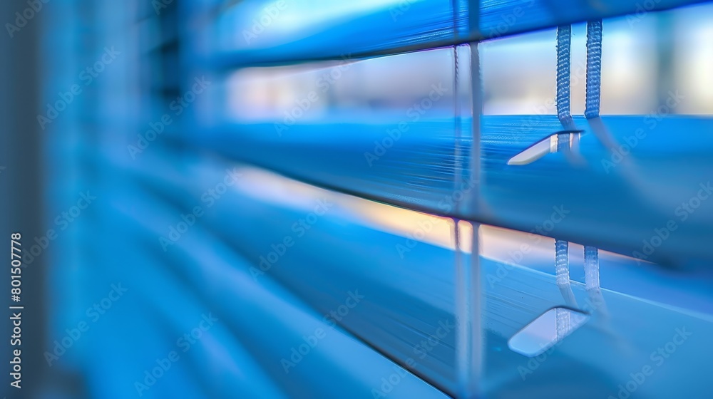 A window is depicted with a blue curtain in the foreground, while a building is faintly visible in the background A window is depicted with a blue curtain in the foreground, while a building is faintly visible in the background