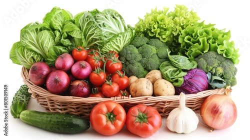Vegetables in basket. Generative AI