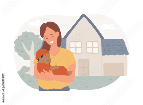 Single parent isolated concept vector illustration.