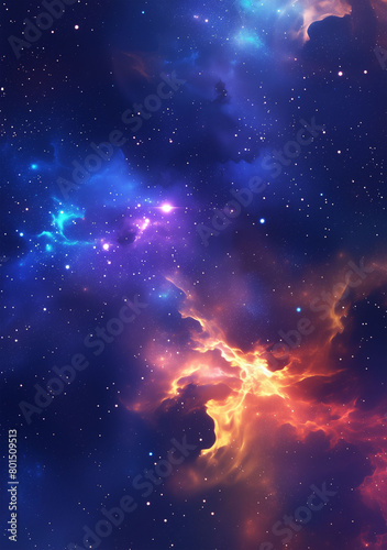 Ultra glossy cosmic sky pattern background with nebula textures