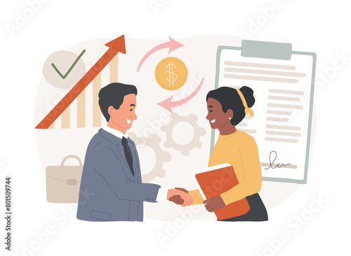 Business-to-business sales isolated concept vector illustration.